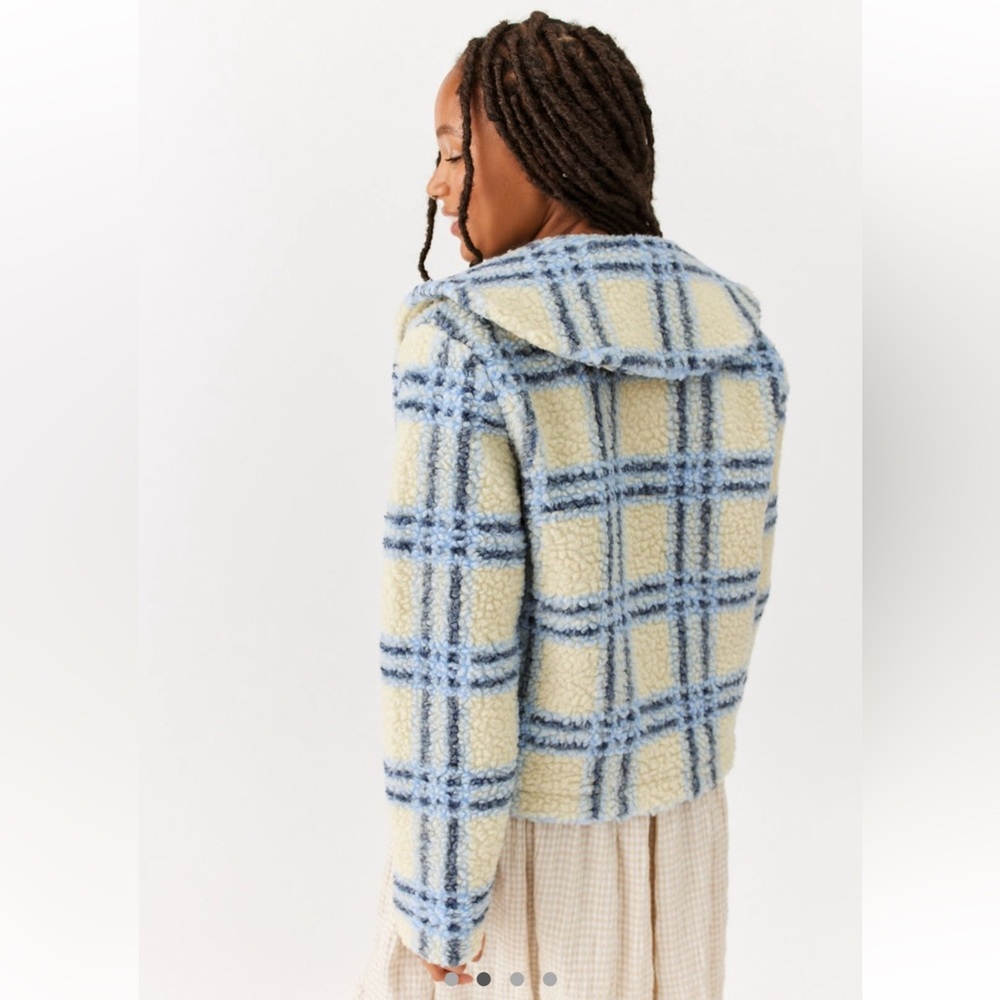 Damson Madder Alfie Sherpa Plaid Cardigan - Picture 3 of 9